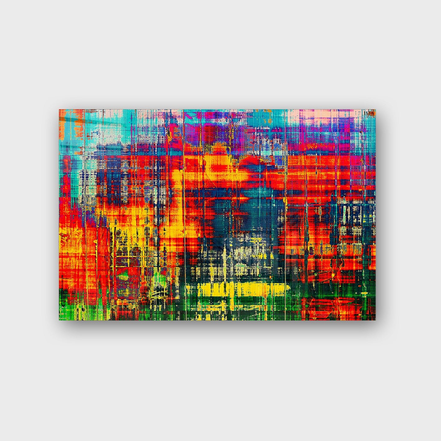 Quadro Decorativo em Vidro Temperado Multicolor 70x100cm - Arte Moderna para Parede