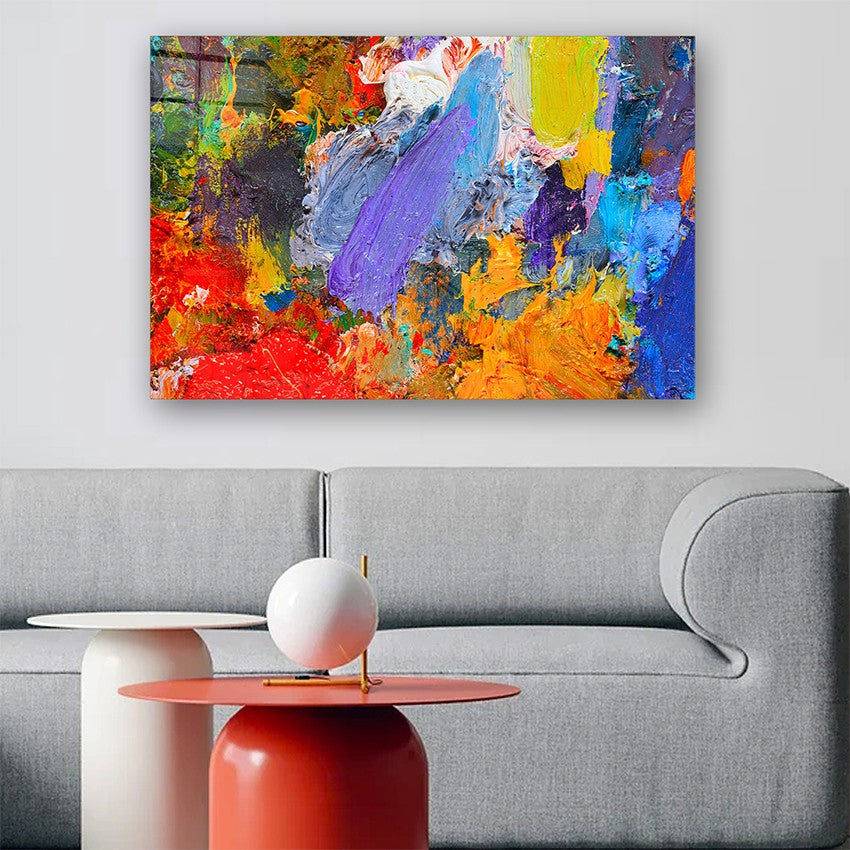 Quadro Decorativo em Vidro Temperado Multicolor 70x100cm - Arte Moderna para Parede