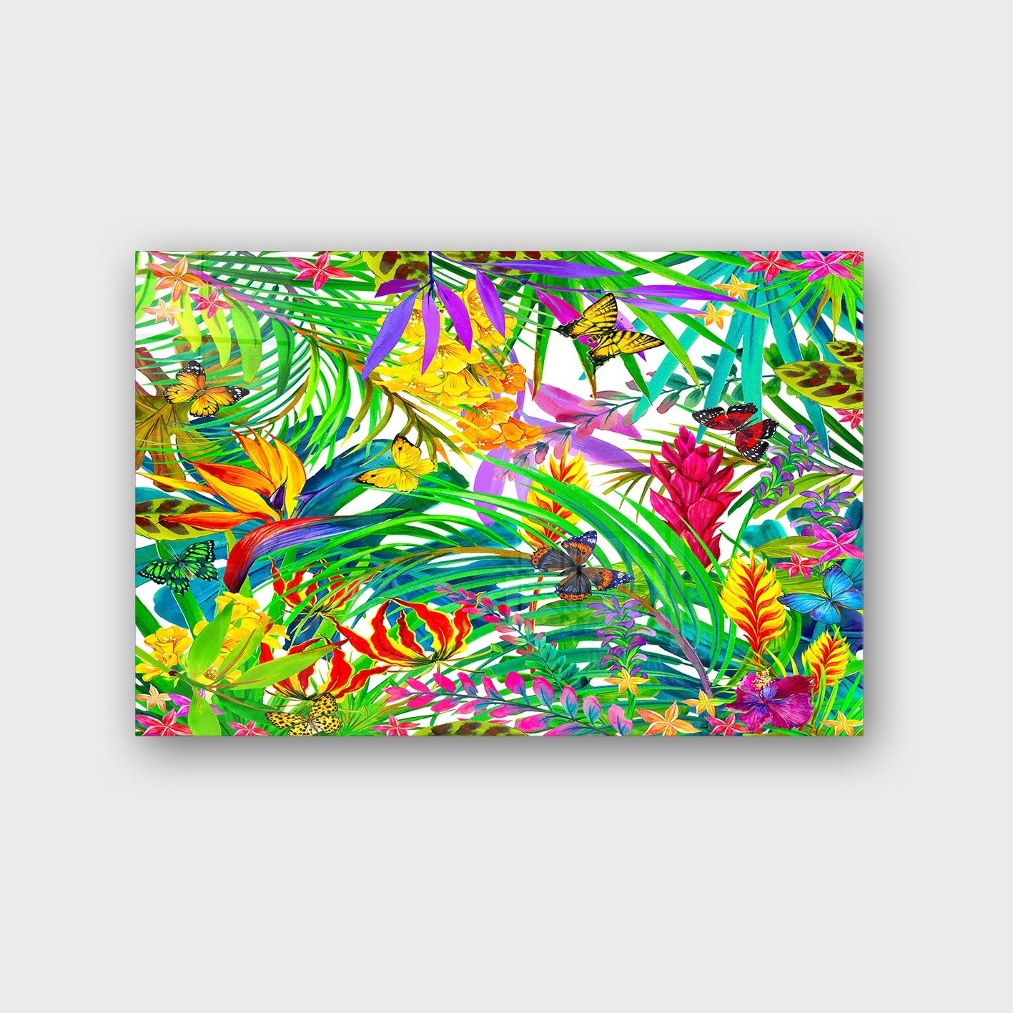 Quadro Decorativo em Vidro Temperado Multicolor 40x60cm - Arte Moderna para Parede