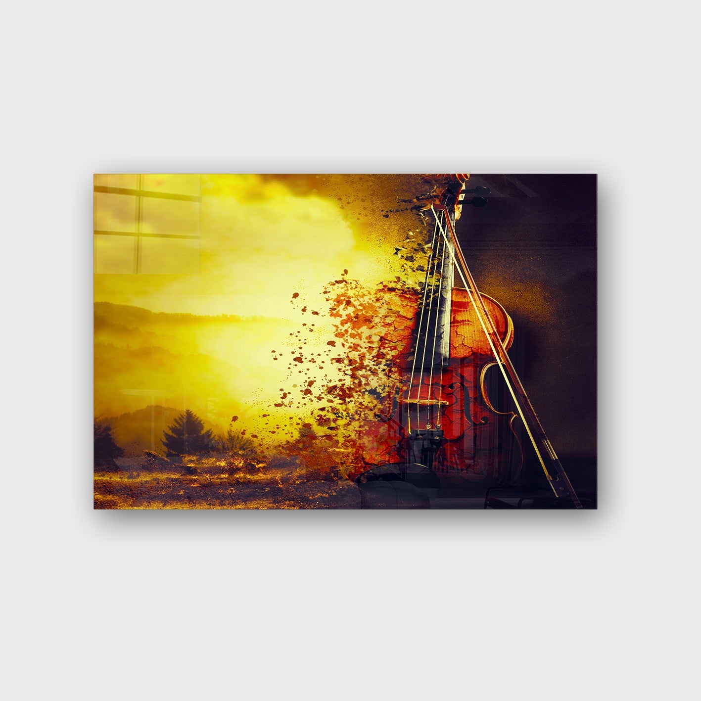 Quadro Decorativo em Vidro Temperado Multicolor 50x70cm - Arte Moderna para Parede