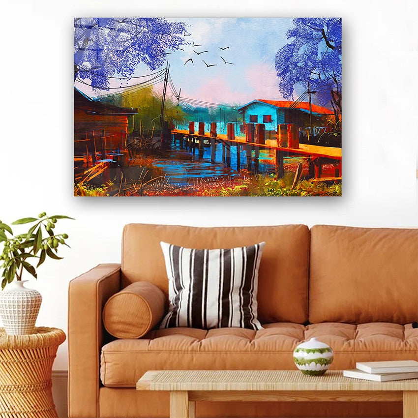 Quadro Decorativo em Vidro Temperado Multicolor 70x100cm - Arte Moderna para Parede