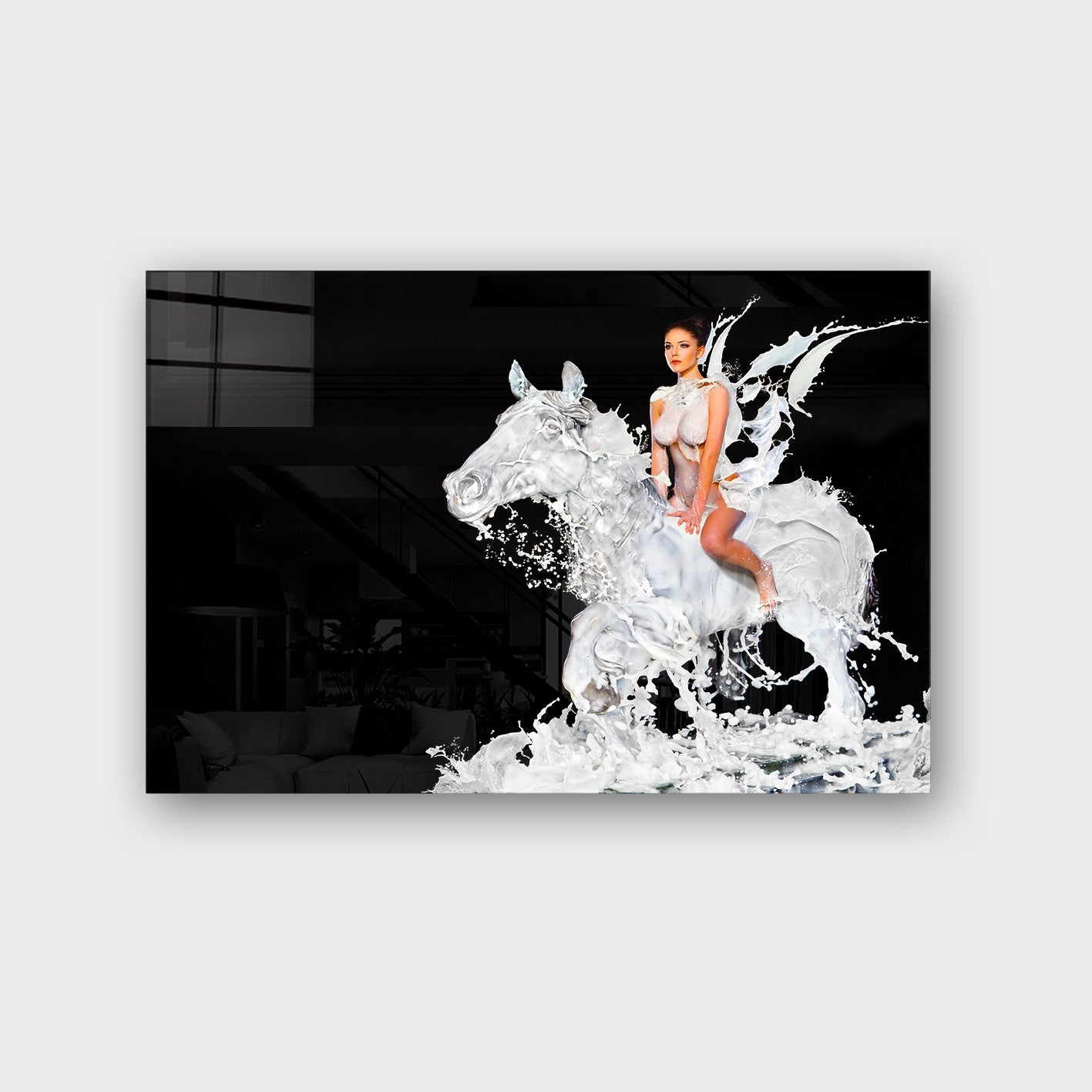 Quadro Decorativo em Vidro Temperado Multicolor 40x60cm - Arte Moderna para Parede