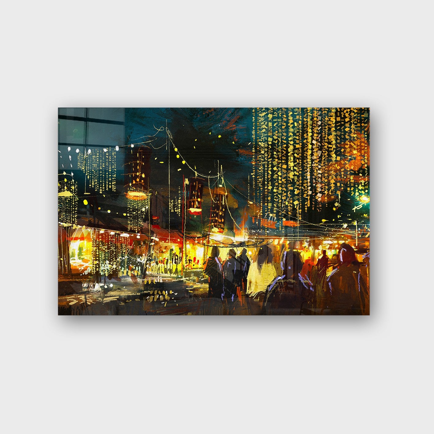 Quadro Decorativo em Vidro Temperado Multicolor 40x60cm - Arte Moderna para Parede