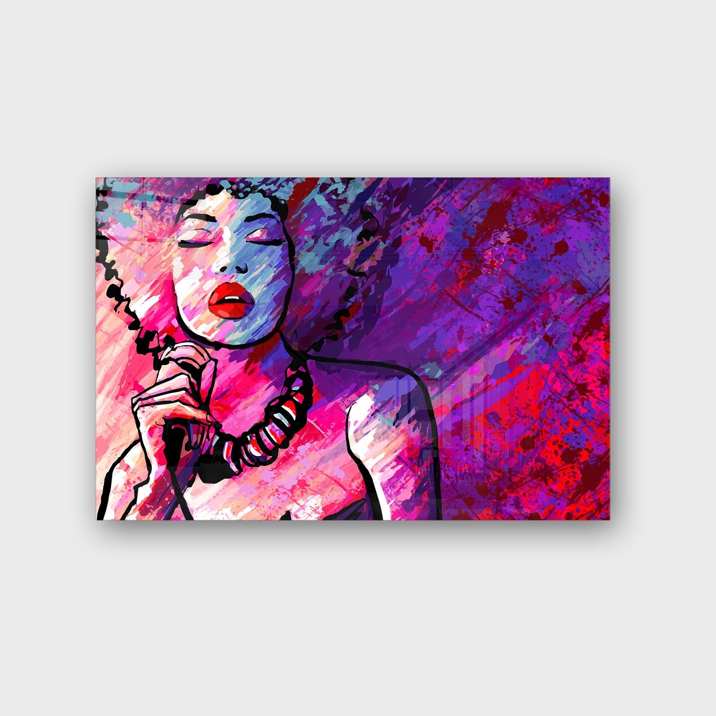 Quadro Decorativo em Vidro Temperado Multicolor 70x100cm - Arte Moderna para Parede