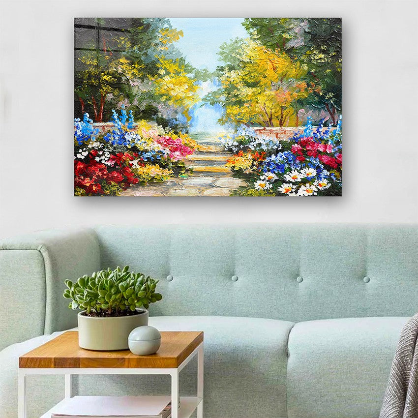 Quadro Decorativo em Vidro Temperado Multicolor 40x60cm - Arte Moderna para Parede