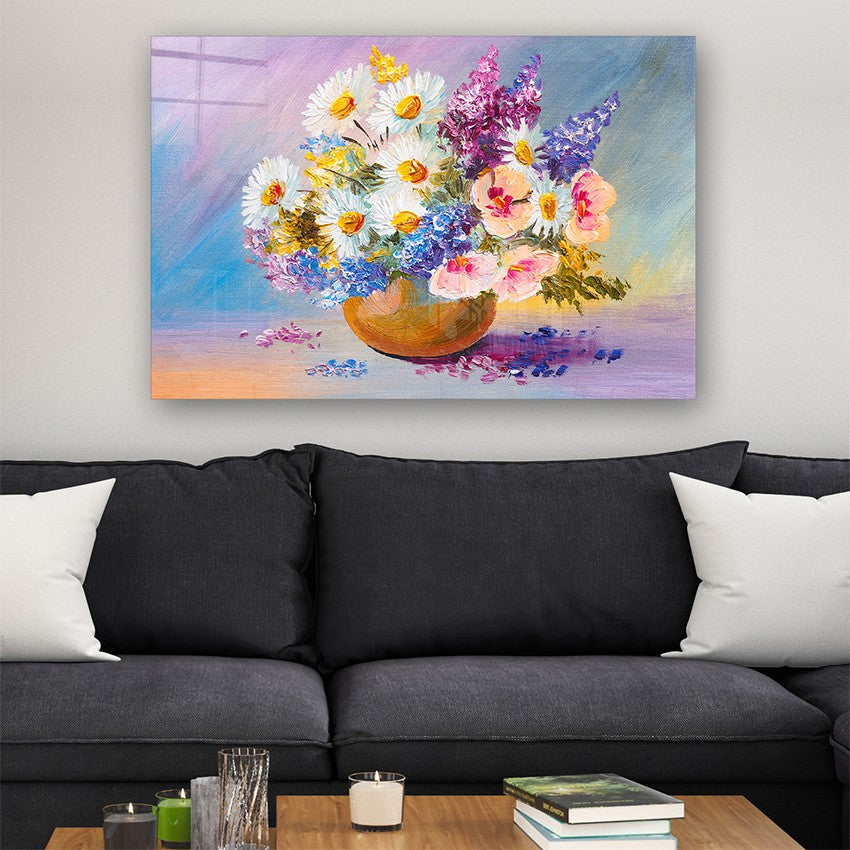 Quadro Decorativo em Vidro Temperado Multicolor 50x70cm - Arte Moderna para Parede