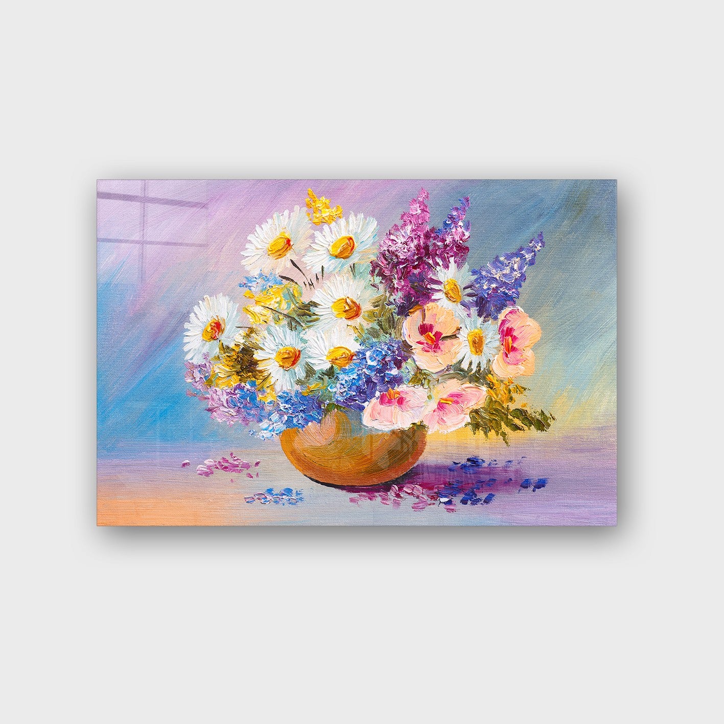 Quadro Decorativo em Vidro Temperado Multicolor 70x100cm - Arte Moderna para Parede