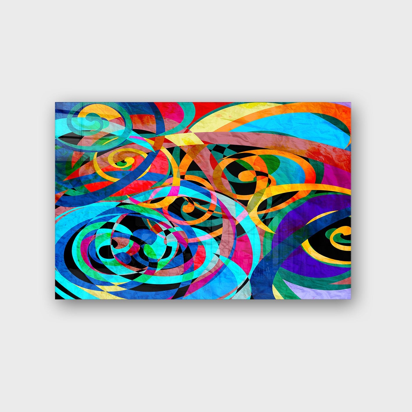 Quadro Decorativo em Vidro Temperado Multicolor 40x60cm - Arte Moderna para Parede