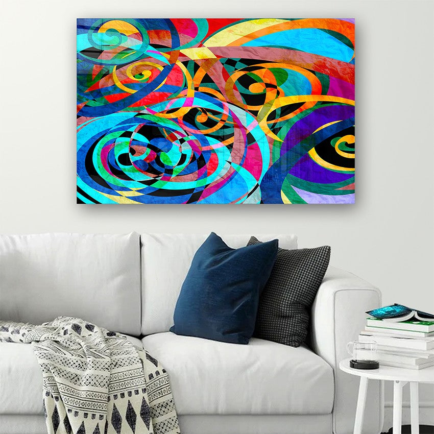 Quadro Decorativo em Vidro Temperado Multicolor 50x70cm - Arte Moderna para Parede