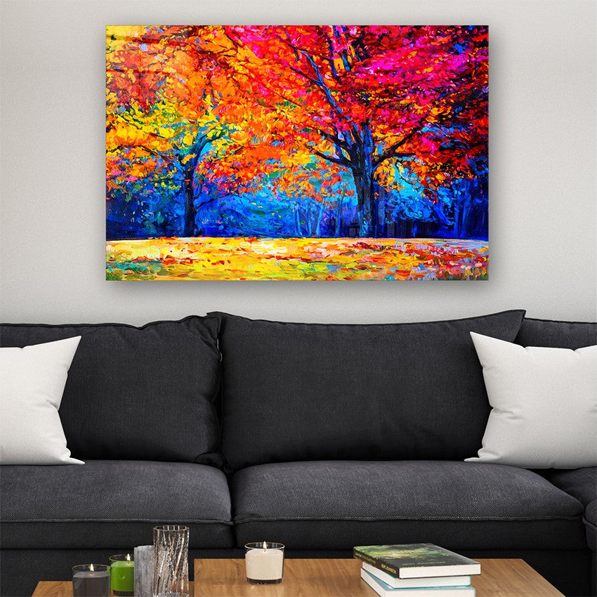 Quadro Decorativo em Vidro Temperado Multicolor 70x100cm - Arte Moderna para Parede