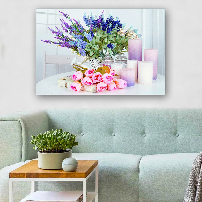 Quadro Decorativo em Vidro Temperado Multicolor 40x60cm - Arte Moderna para Parede