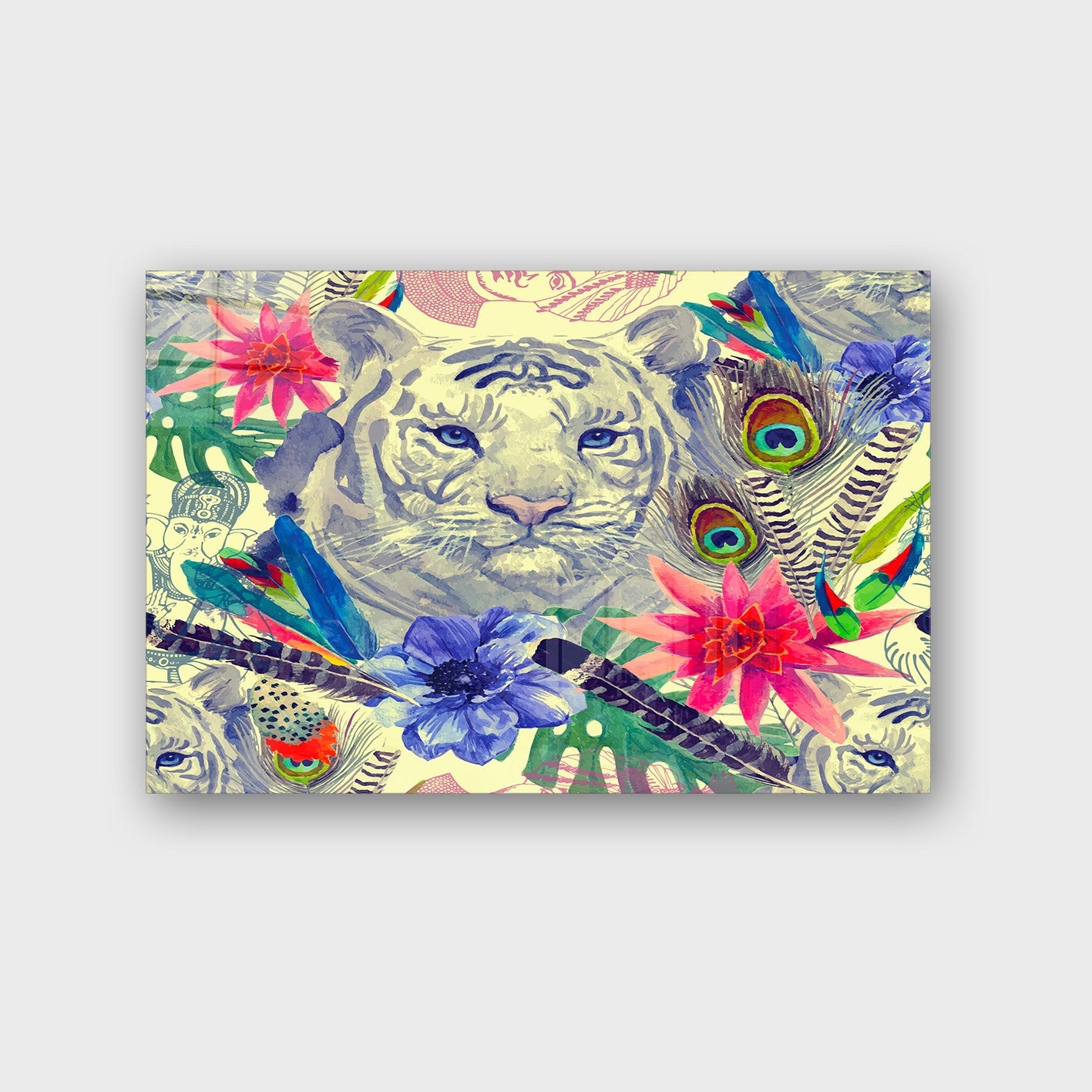 Quadro Decorativo em Vidro Temperado Multicolor 40x60cm - Arte Moderna para Parede