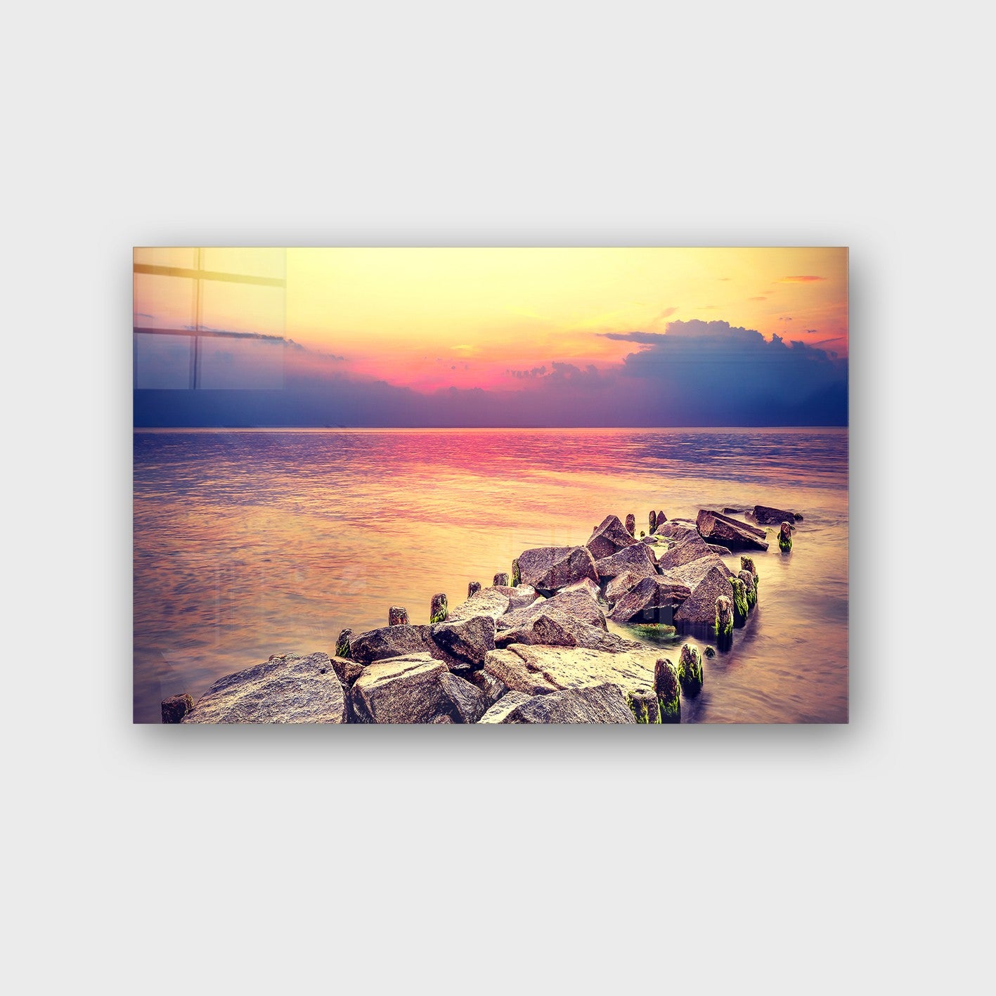 Quadro Decorativo em Vidro Temperado Multicolor 70x100cm - Arte Moderna para Parede