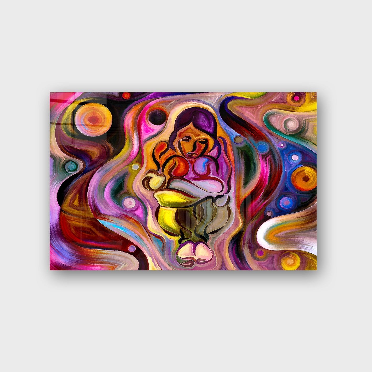 Quadro Decorativo em Vidro Temperado Multicolor 50x70cm - Arte Moderna para Parede