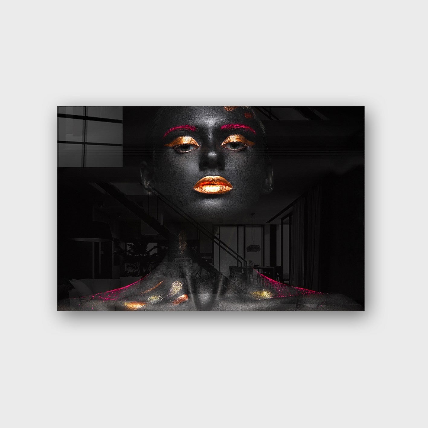 Quadro Decorativo em Vidro Temperado Multicolor 40x60cm - Arte Moderna para Parede