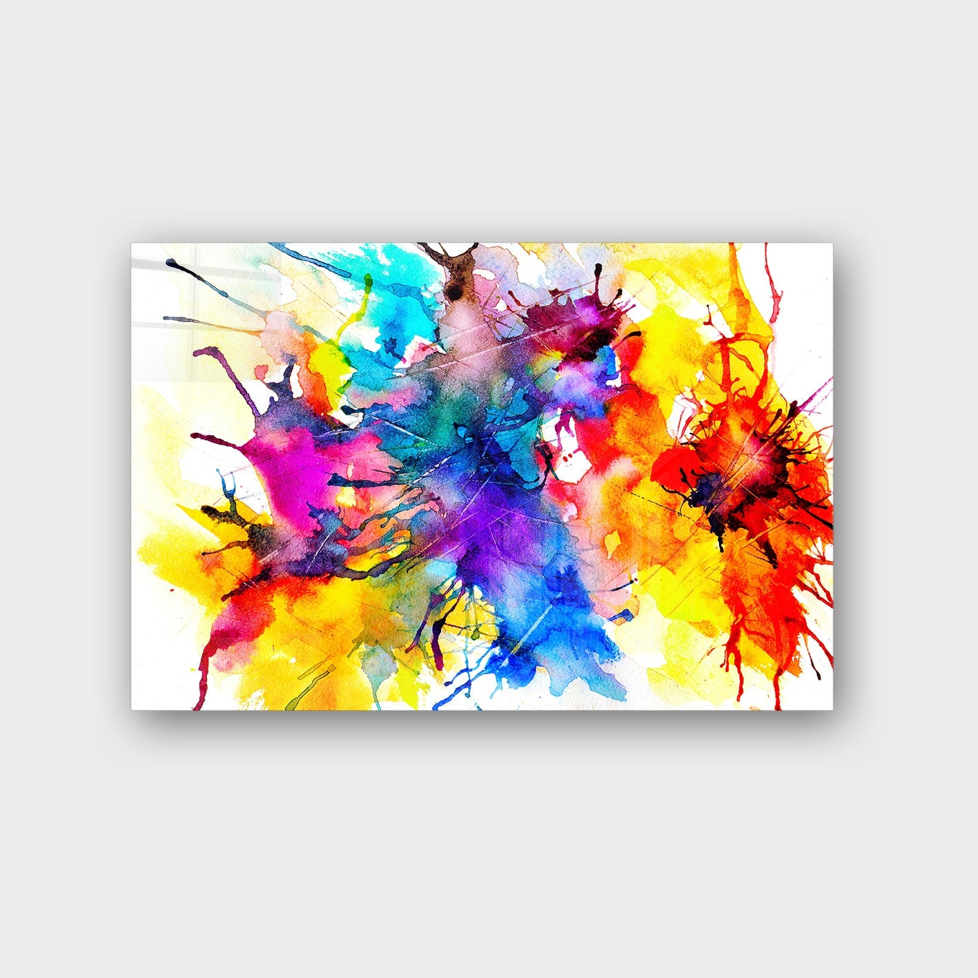 Quadro Decorativo em Vidro Temperado Multicolor 40x60cm - Arte Moderna para Parede