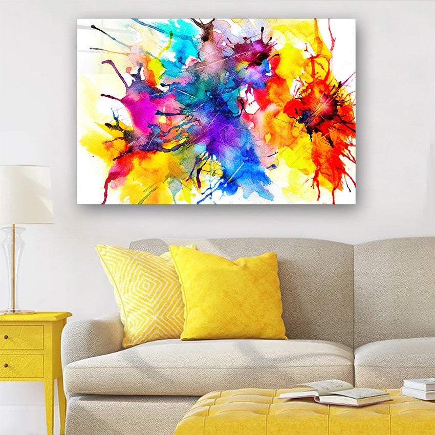 Quadro Decorativo em Vidro Temperado Multicolor 50x70cm - Arte Moderna para Parede