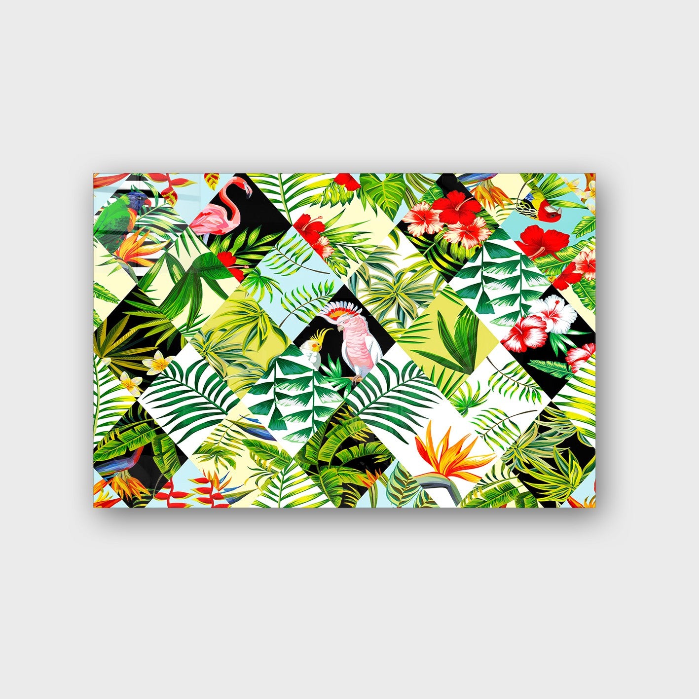 Quadro Decorativo em Vidro Temperado Multicolor 40x60cm - Arte Moderna para Parede