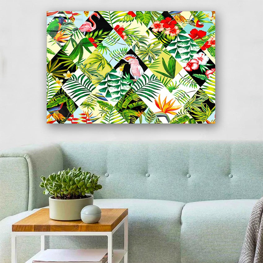 Quadro Decorativo em Vidro Temperado Multicolor 70x100cm - Arte Moderna para Parede