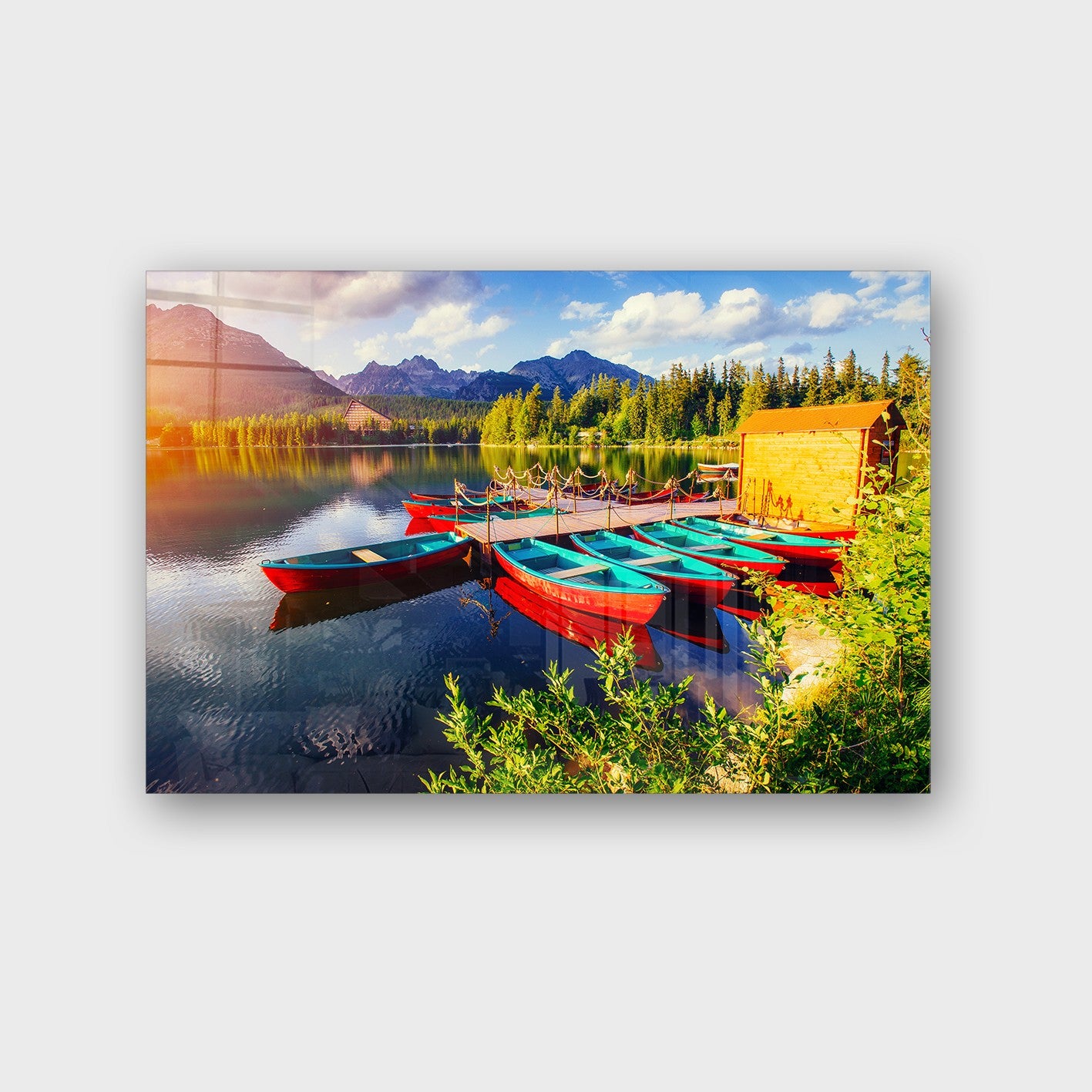 Quadro Decorativo em Vidro Temperado Multicolor 70x100cm - Arte Moderna para Parede