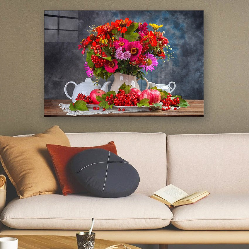 Quadro Decorativo em Vidro Temperado Multicolor 70x100cm - Arte Moderna para Parede