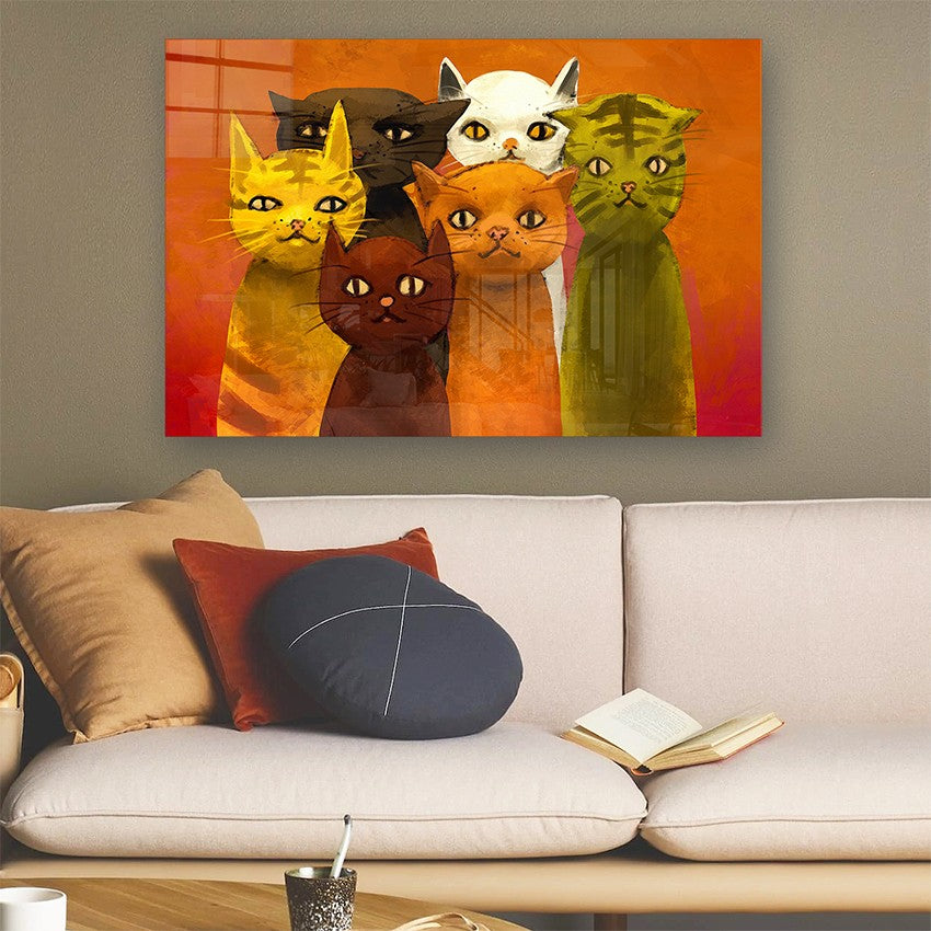 Quadro Decorativo em Vidro Temperado Multicolor 50x70cm - Arte Moderna para Parede