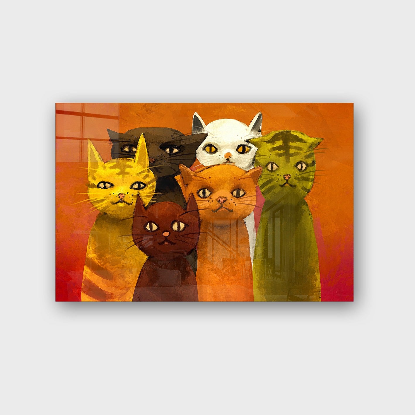 Quadro Decorativo em Vidro Temperado Multicolor 50x70cm - Arte Moderna para Parede