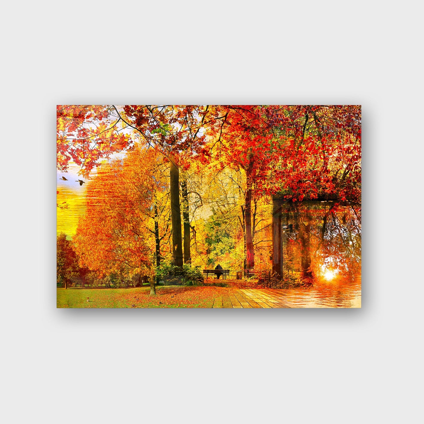 Quadro Decorativo em Vidro Temperado Multicolor 40x60cm - Arte Moderna para Parede