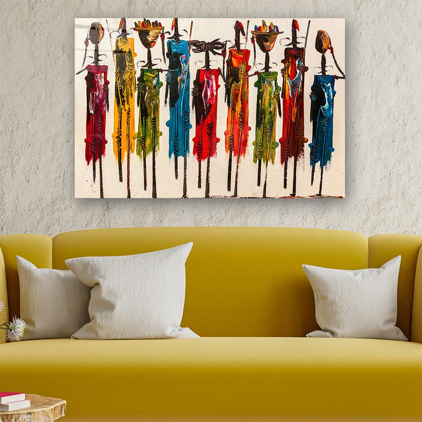 Quadro Decorativo em Vidro Temperado Multicolor 70x100cm - Arte Moderna para Parede