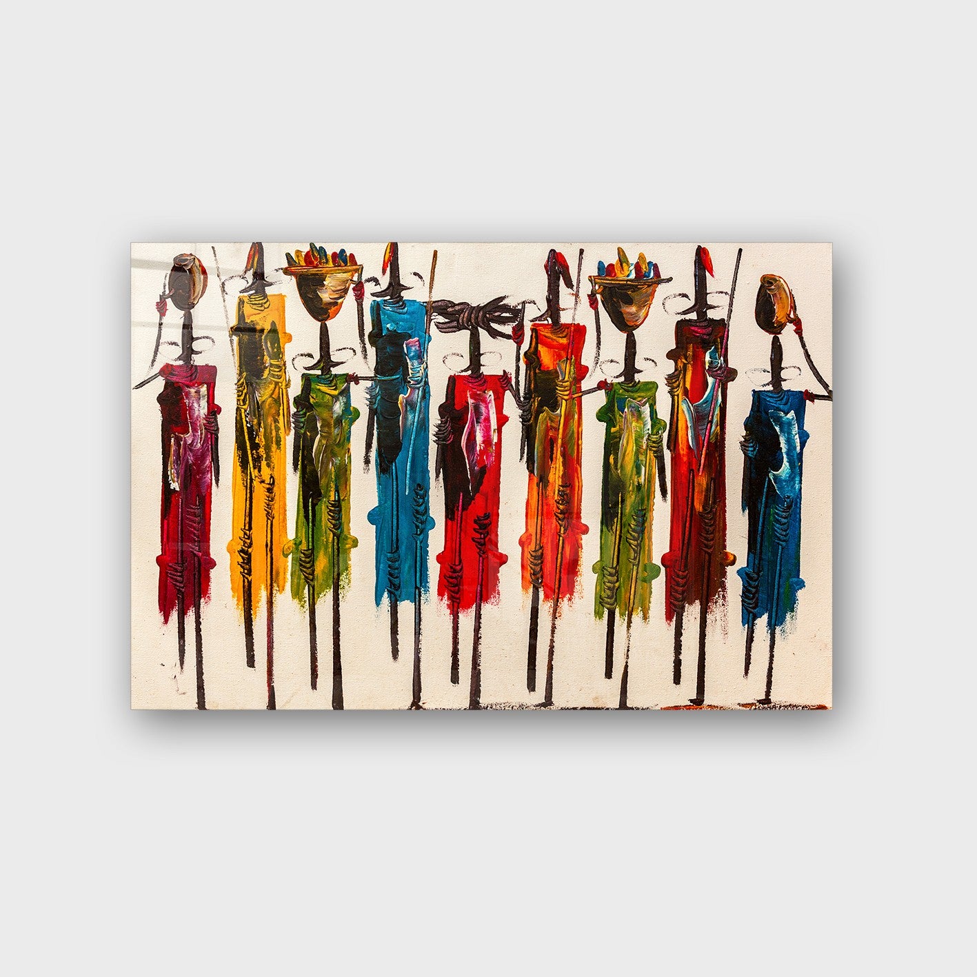 Quadro Decorativo em Vidro Temperado Multicolor 70x100cm - Arte Moderna para Parede