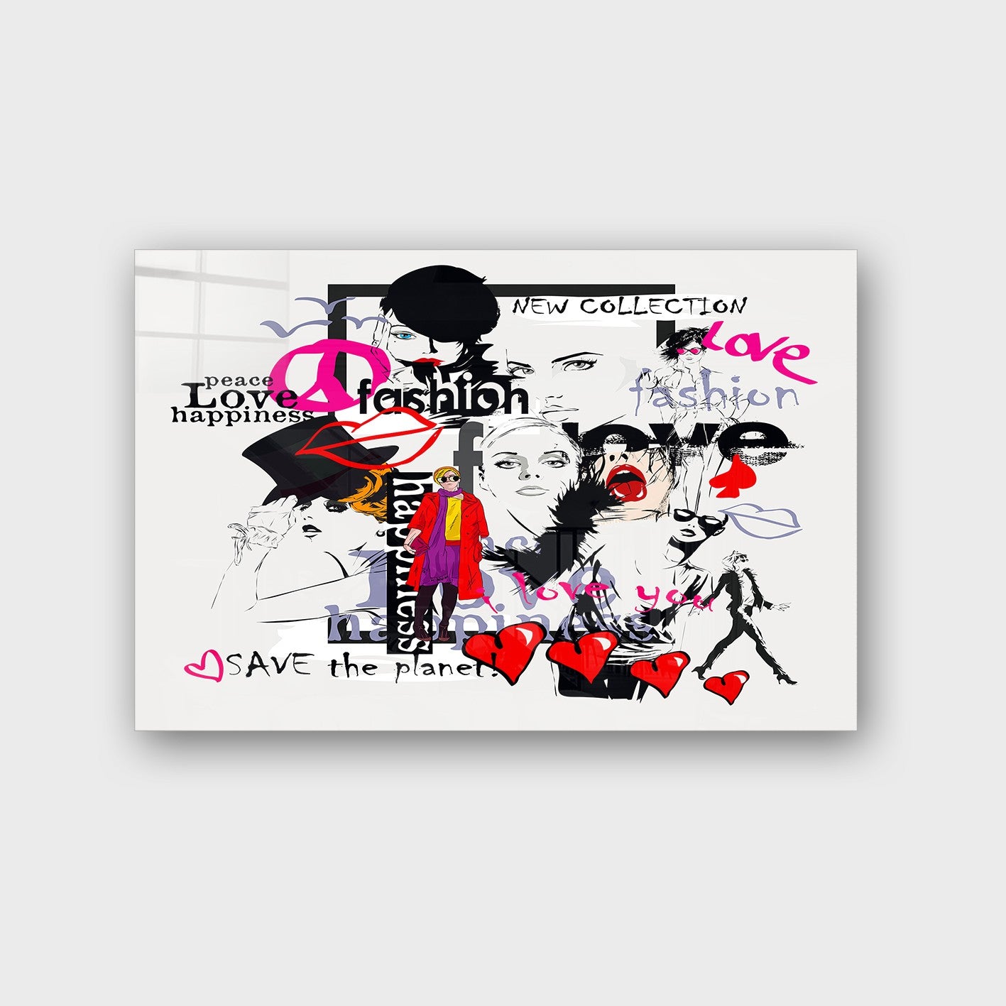 Quadro Decorativo em Vidro Temperado Multicolor 50x70cm - Arte Moderna para Parede