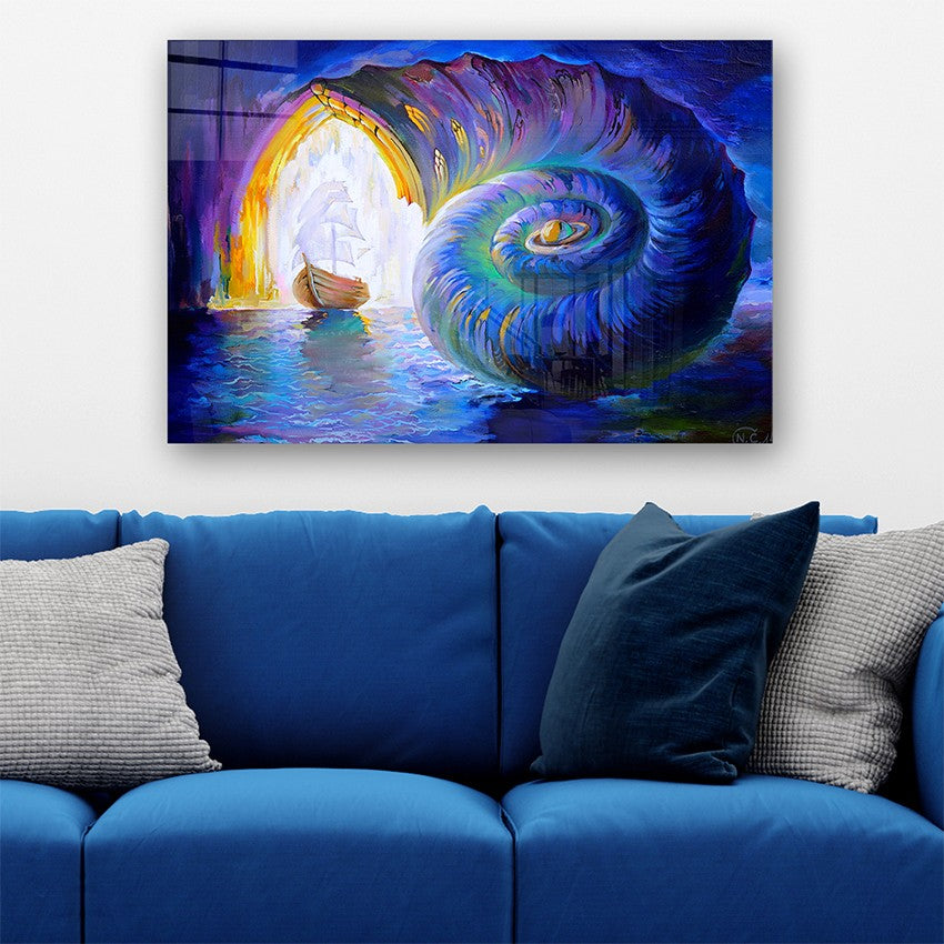 Quadro Decorativo em Vidro Temperado Multicolor 50x70cm - Arte Moderna para Parede