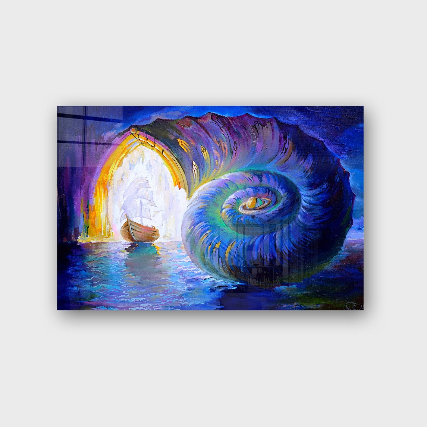 Quadro Decorativo em Vidro Temperado Multicolor 50x70cm - Arte Moderna para Parede