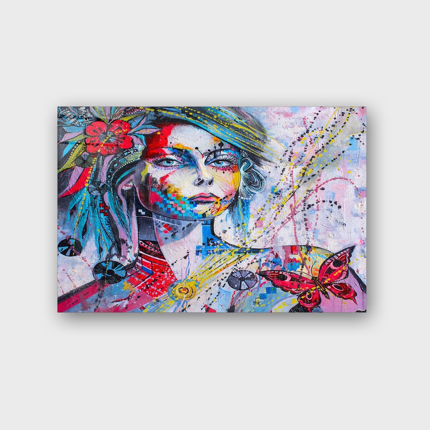Quadro Decorativo em Vidro Temperado Multicolor 50x70cm - Arte Moderna para Parede