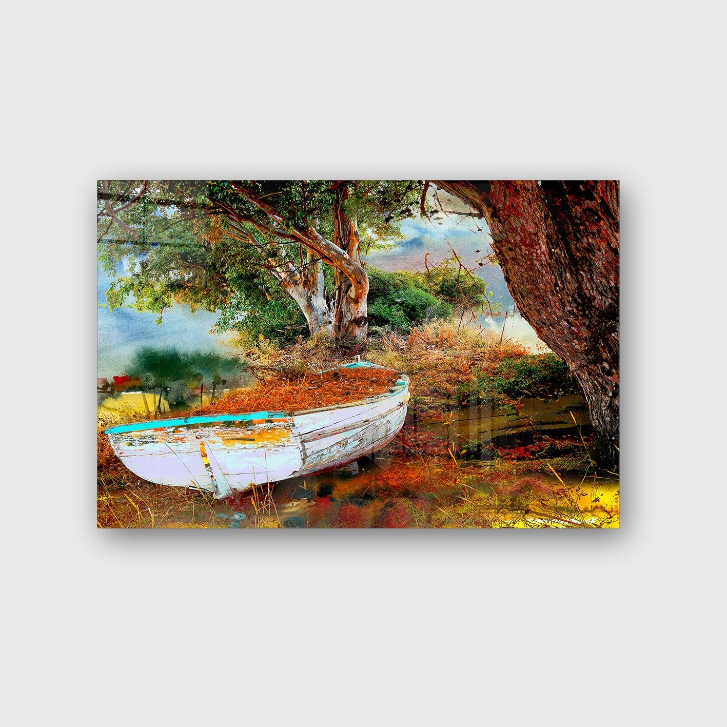 Quadro Decorativo em Vidro Temperado Multicolor 70x100cm - Arte Moderna para Parede