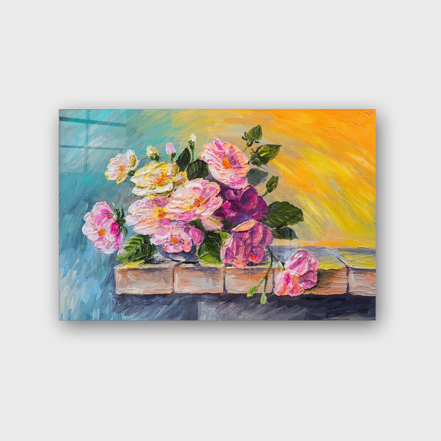 Quadro Decorativo em Vidro Temperado Multicolor 40x60cm - Arte Moderna para Parede