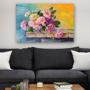 Quadro Decorativo em Vidro Temperado Multicolor 50x70cm - Arte Moderna para Parede