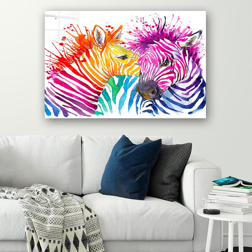 Quadro Decorativo em Vidro Temperado Multicolor 50x70cm - Arte Moderna para Parede