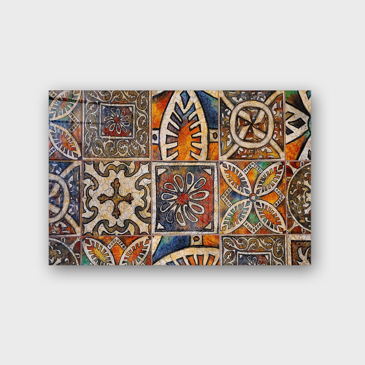 Quadro Decorativo em Vidro Temperado Multicolor 50x70cm - Arte Moderna para Parede