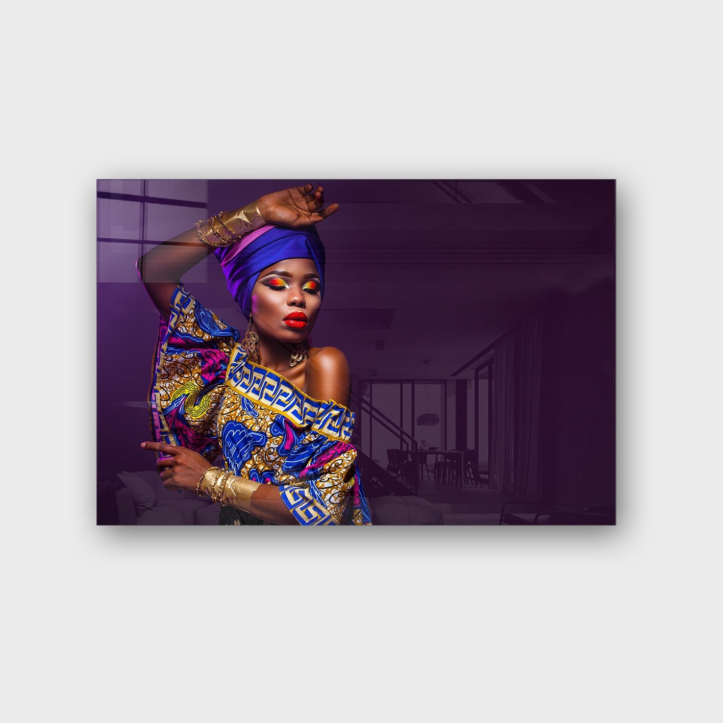 Quadro Decorativo em Vidro Temperado Multicolor 40x60cm - Arte Moderna para Parede