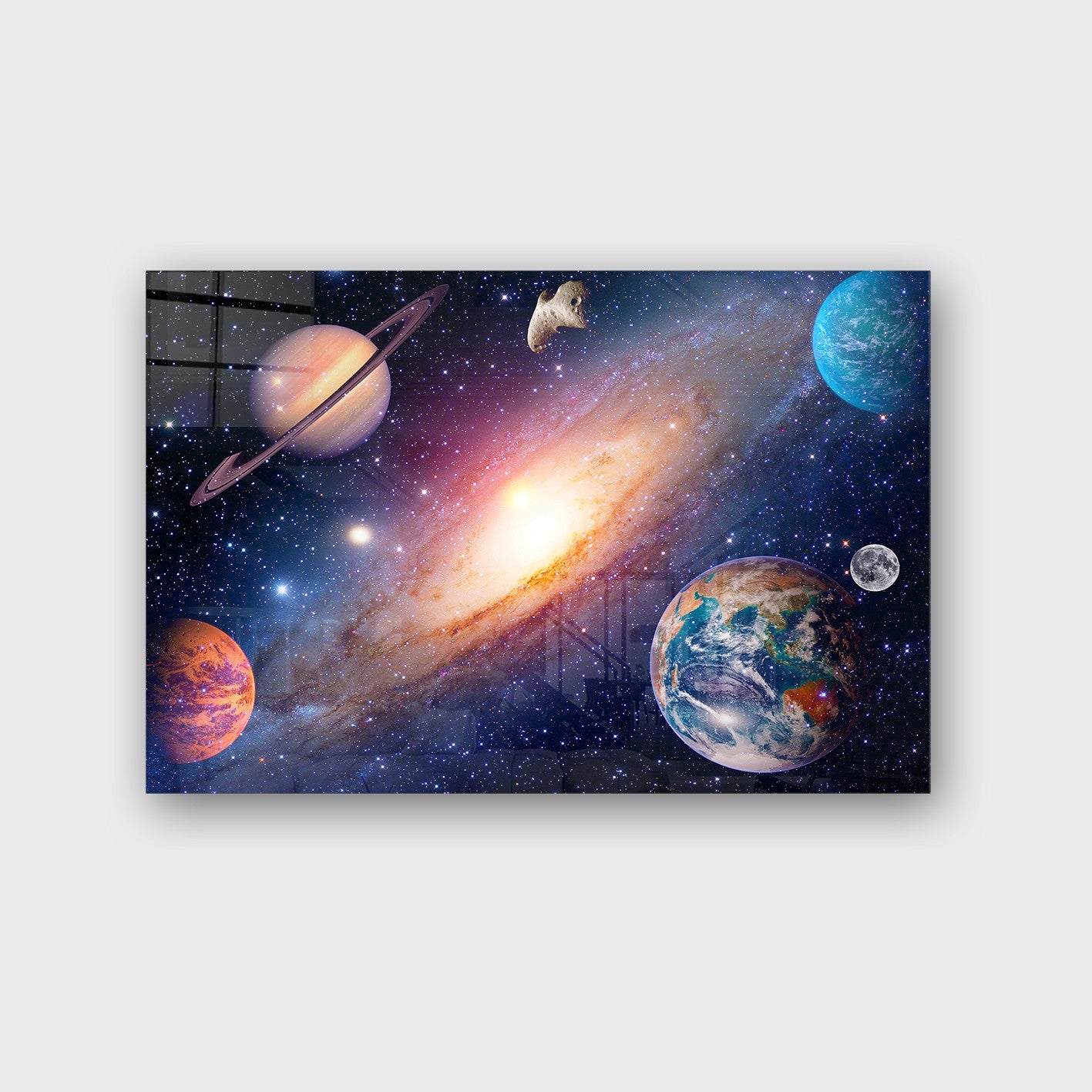 Quadro Decorativo em Vidro Temperado Multicolor 70x100cm - Arte Moderna para Parede