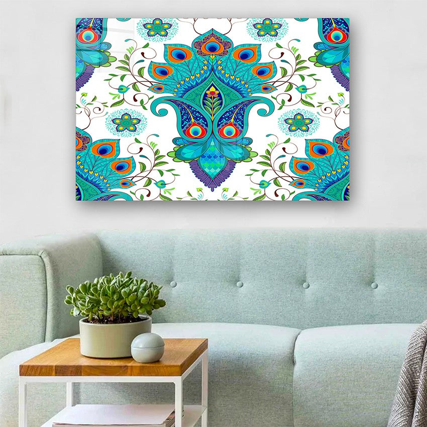 Quadro Decorativo em Vidro Temperado Multicolor 40x60cm - Arte Moderna para Parede