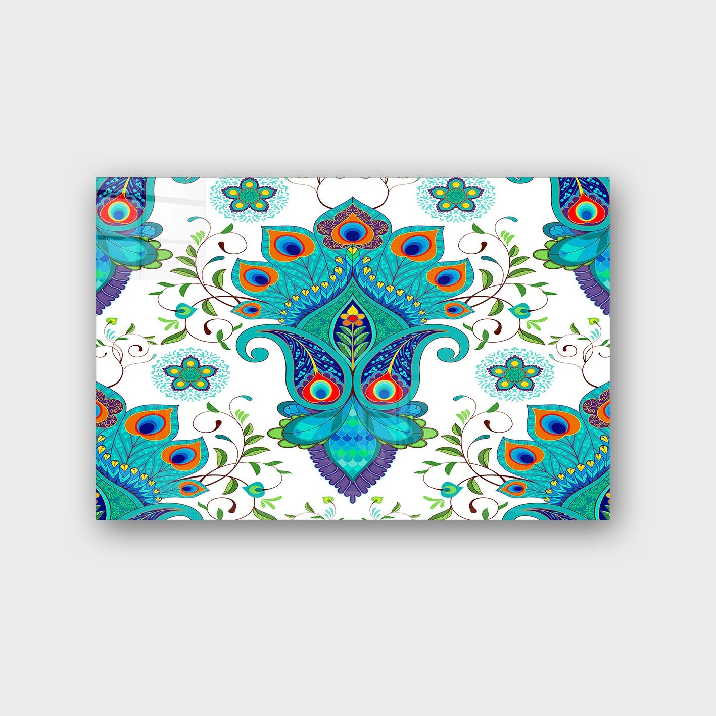 Quadro Decorativo em Vidro Temperado Multicolor 50x70cm - Arte Moderna para Parede