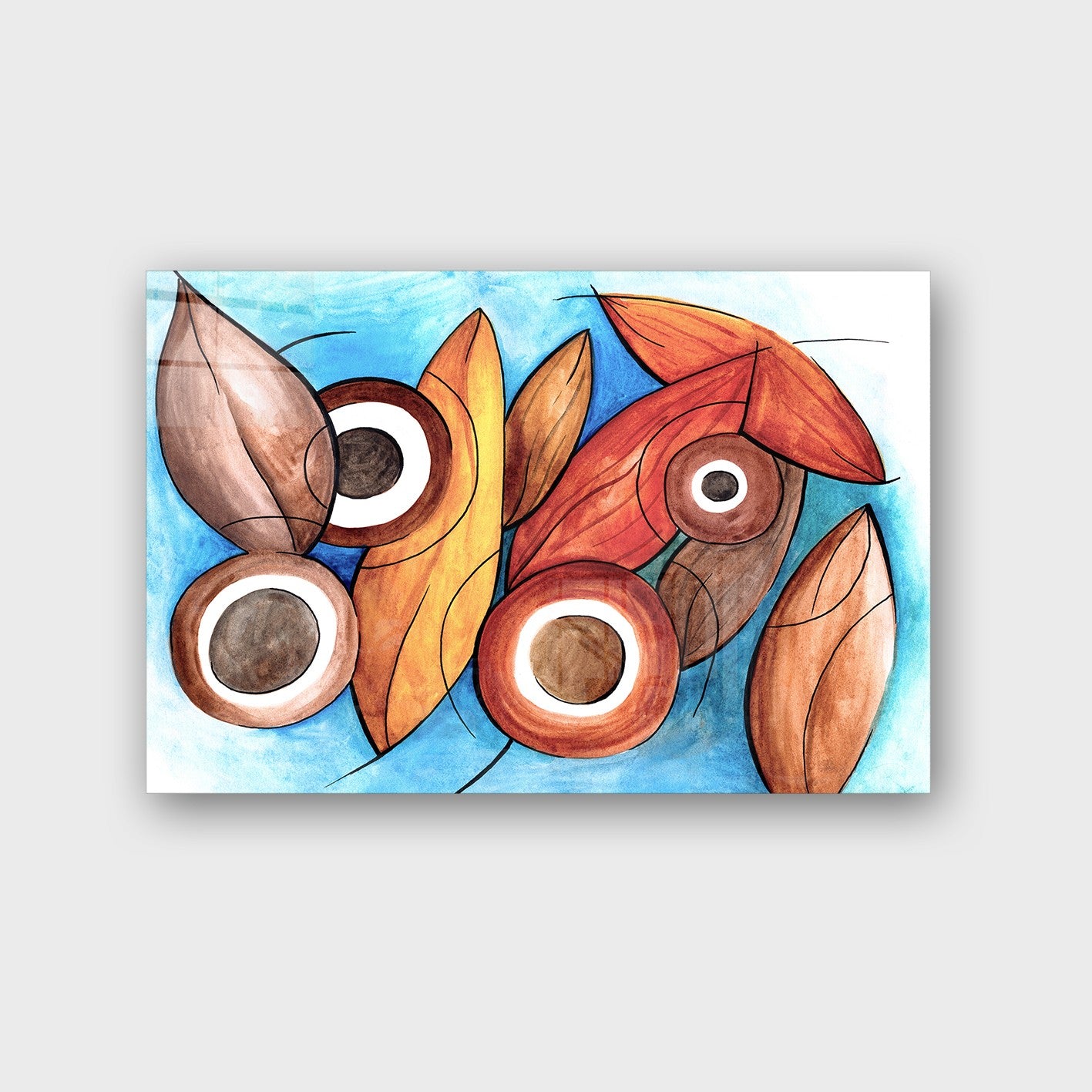 Quadro Decorativo em Vidro Temperado Multicolor 40x60cm - Arte Moderna para Parede