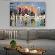 Quadro Decorativo em Vidro Temperado Multicolor 50x70cm - Arte Moderna para Parede