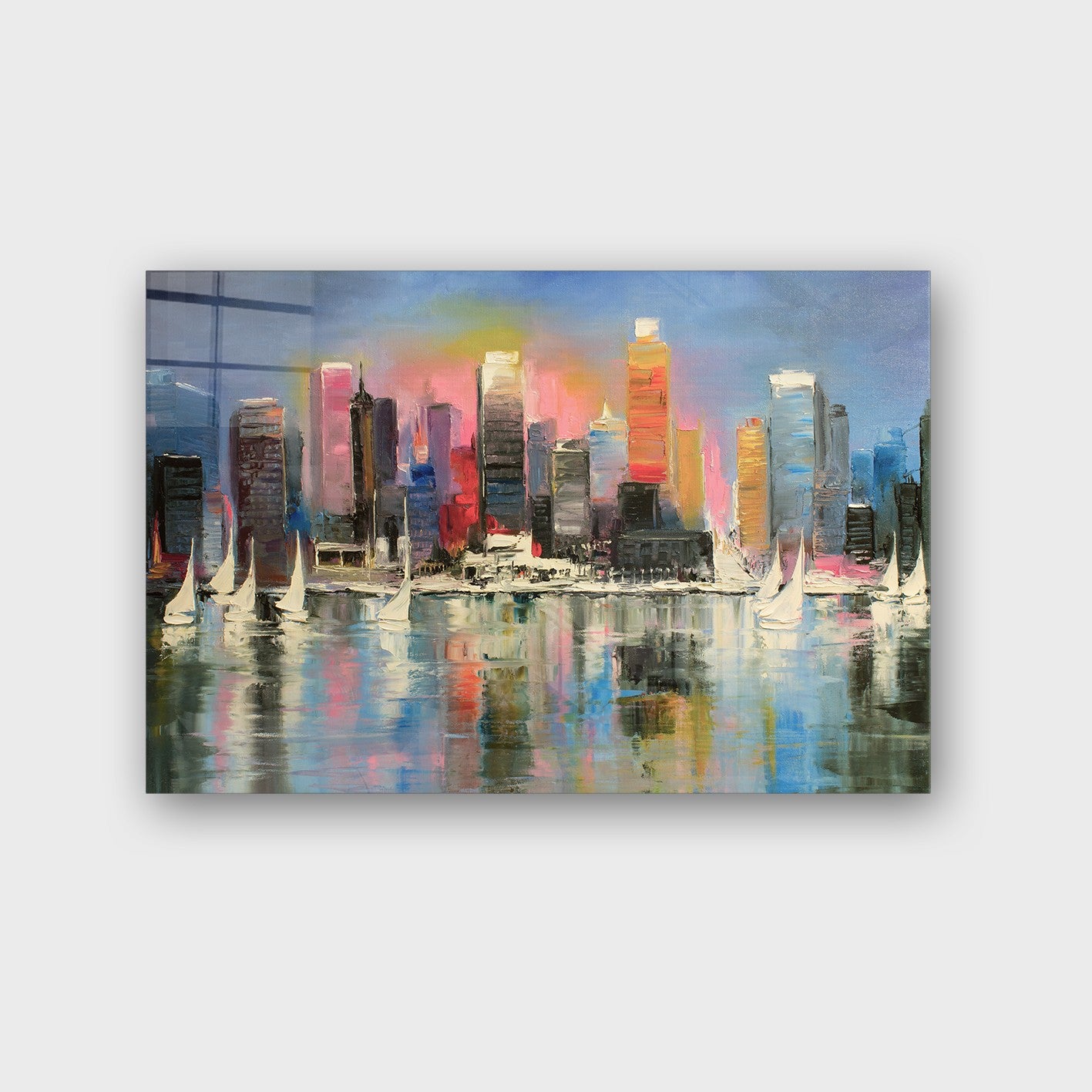 Quadro Decorativo em Vidro Temperado Multicolor 70x100cm - Arte Moderna para Parede