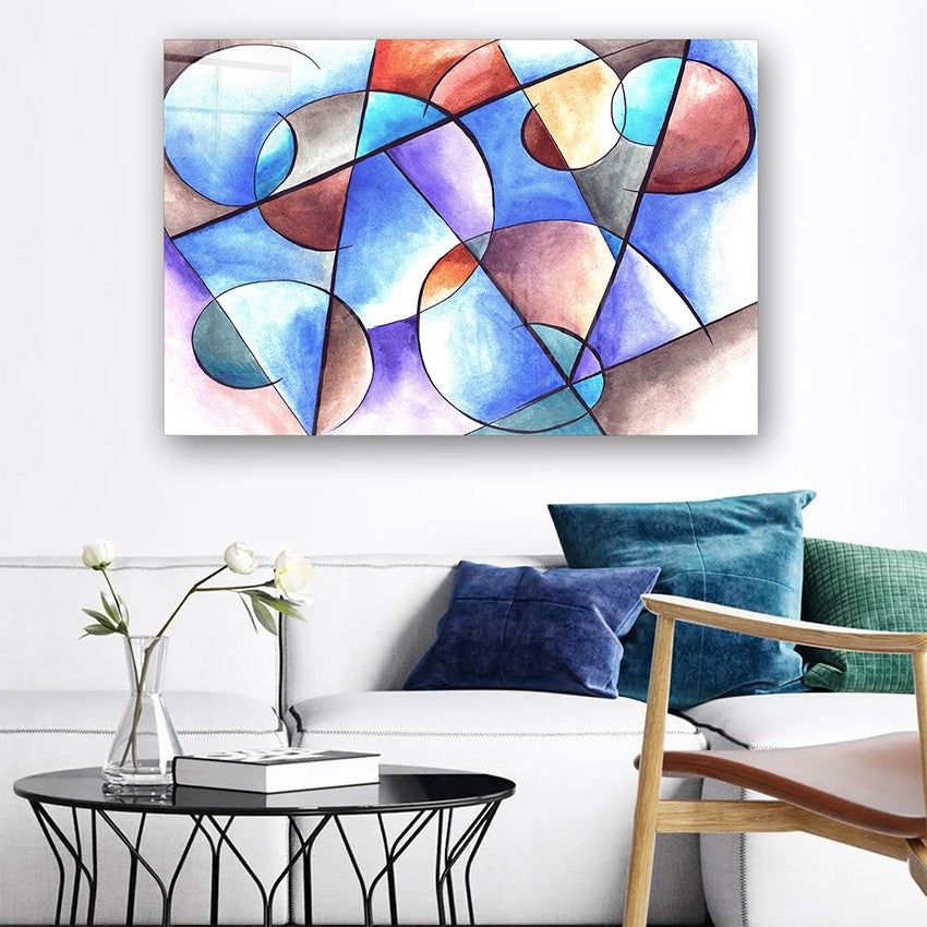 Quadro Decorativo em Vidro Temperado Multicolor 40x60cm - Arte Moderna para Parede