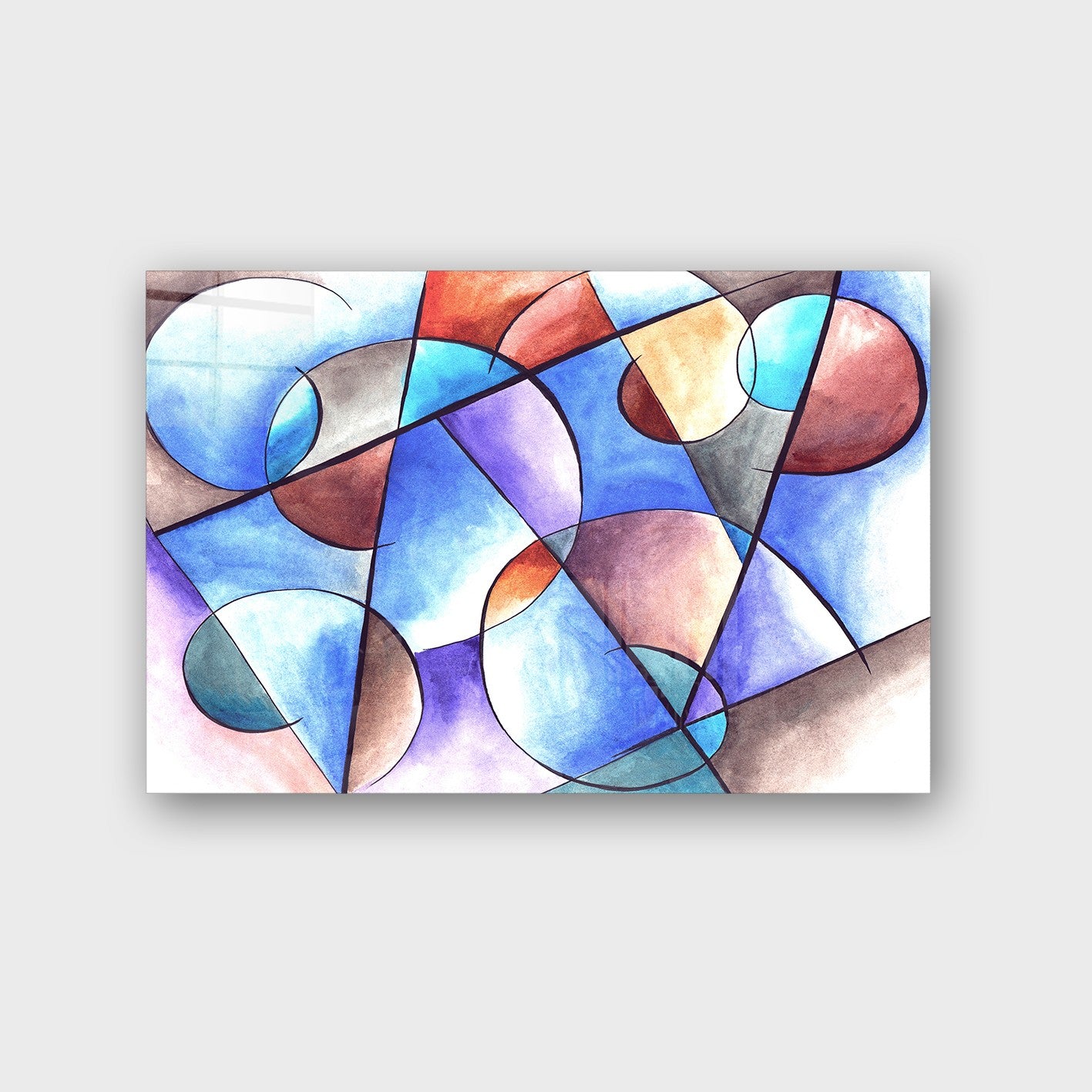 Quadro Decorativo em Vidro Temperado Multicolor 70x100cm - Arte Moderna para Parede