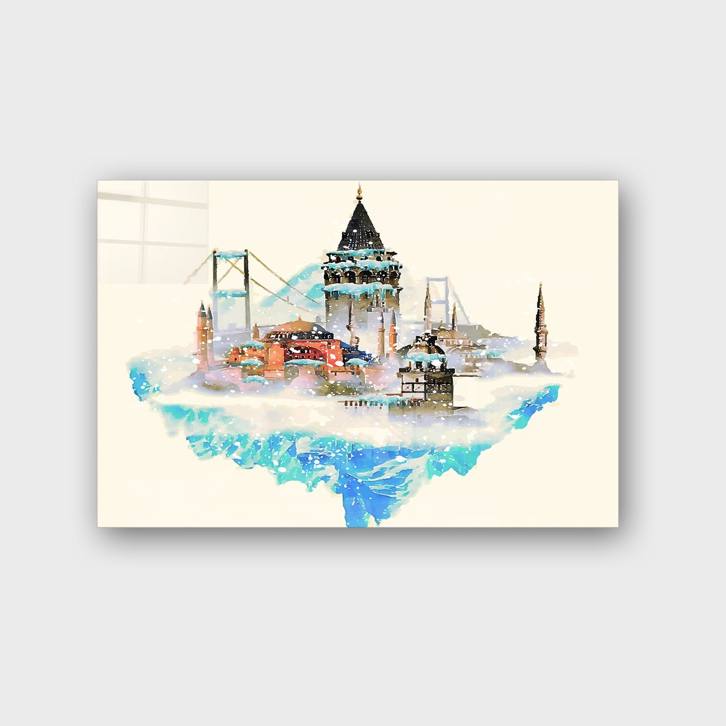 Quadro Decorativo em Vidro Temperado Multicolor 40x60cm - Arte Moderna para Parede