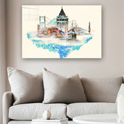 Quadro Decorativo em Vidro Temperado Multicolor 50x70cm - Arte Moderna para Parede